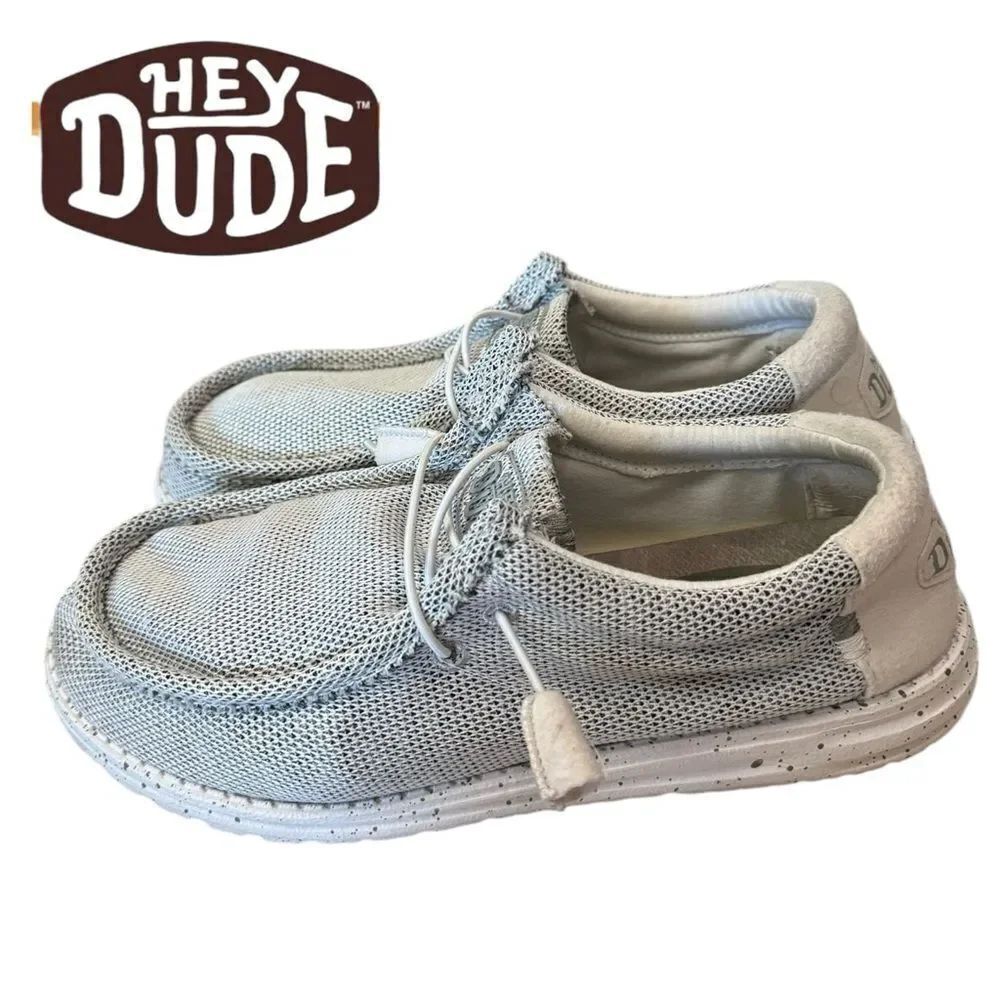 Hey Dude Wally Sox Stone White Men's Slip-on Casual Shoes 10